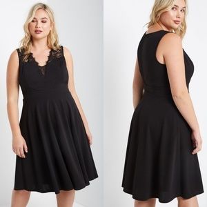 LAST ONE!! Lace Up Sleeveless V Neck Fit and Flare Dress